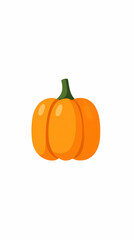 Simple Orange Pumpkin Icon for Autumn Harvest Festive Fall Season Thanksgiving Holiday Decoration Vector Illustration