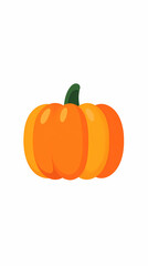 Pumpkin icon in flat orange style for autumn harvest Thanksgiving holiday seasonal decoration vector graphic design