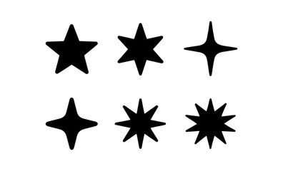 Obraz premium Minimalist black star shapes collection for modern design elements