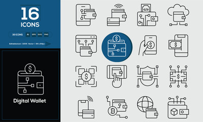 Digital Wallet Professional Icon Bundle for Business and Marketing