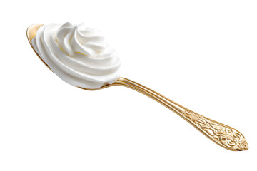 Creamy Whipped Dessert on Golden Spoon