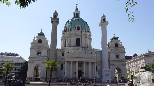 St. Charles's Church in the Karlsplatz also known as The Karlskirche in Vienna, Austria. 