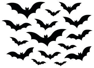 Naklejka premium Halloween bats 3d icon set. featuring flying, hanging, and various bat poses
