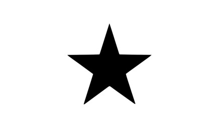 A simple black fivepointed star isolated on a transparent background