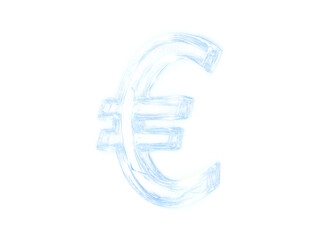 Obraz premium Luminous Euro symbol, representing digital currency, European economy, and financial technology