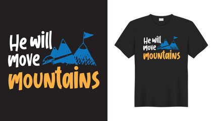 Mountains t-shirt design vector illustration