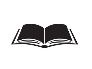 Elegant Open Book Silhouette Vector Icon with Knowledge Concept