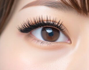 Obraz premium まつげエクステ つけまつげ アイメイク 目力 化粧 女性の目元