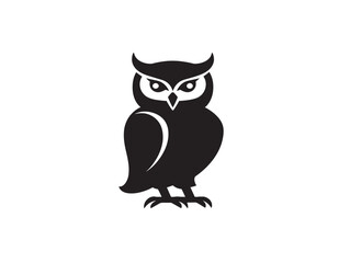 Detailed Owl Silhouette Vector Illustration with Wildlife Aesthetic Appeal