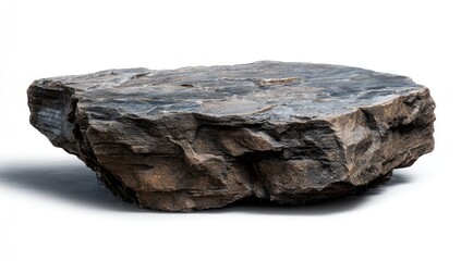 Rough stone slab on white