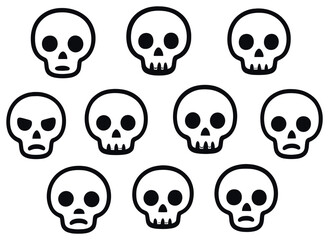 Halloween 3d icon set. featuring skulls, scary, spooky, creepy, ghostly, and eerie symbols