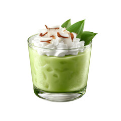 Refreshing Green Coconut Cream Smoothie in Glass