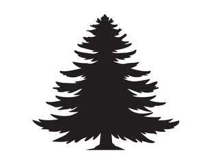 Obraz premium Tall Pine Tree Silhouette Icon Vector Illustration for Forest Landscape Stock Image