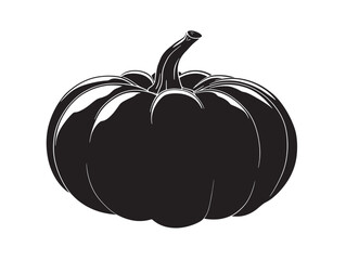 Decorative Pumpkin Silhouette Vector Icon Illustration for Elegant Halloween Artwork