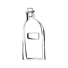 Hand drawn apothecary bottle doodle illustration vintage potion container perfect for halloween witchcraft spooky design