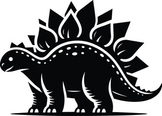 Cute Stegosaurus dinosaur character vector illustration isolated on white background