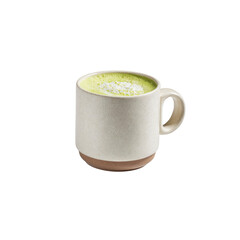 Creamy Matcha Latte in a Speckled Ceramic Mug