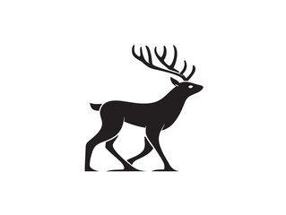 Classic Reindeer Icon Silhouette for Christmas Design Artwork