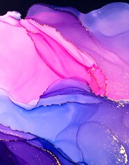 Abstract fluid art with pink, purple, and blue hues
