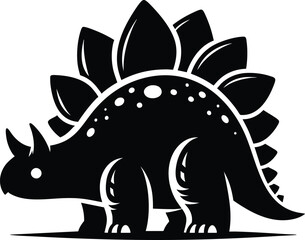 Cute Stegosaurus dinosaur character vector illustration isolated on white background
