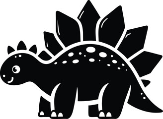 Cute Stegosaurus dinosaur character vector illustration isolated on white background