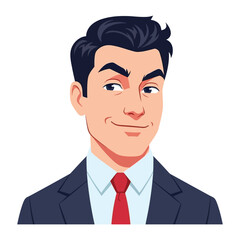 Confident Professional Portrait: A sophisticated illustration of a composed professional, radiating confidence and poise with a knowing smirk.