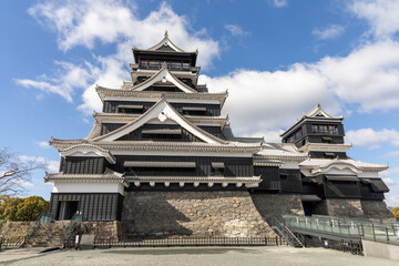The Famous Landscape vintage building of Kumamoto Castle in Northern Kyushu, Japan.