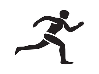 Strong Running Man Silhouette Illustration for Dynamic Artwork