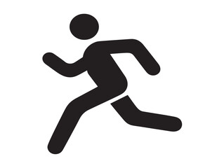Running Man Silhouette Vector Illustration for Sports Concept