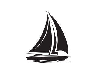 Stunning Sailboat Silhouette Vector Illustration for Ocean Artwork