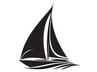 Stylish Sailboat Icon Silhouette for Adventure Graphic Projects