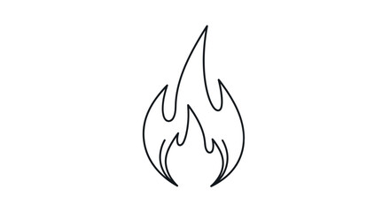 Simple Line Art Drawing of a Single Flame.