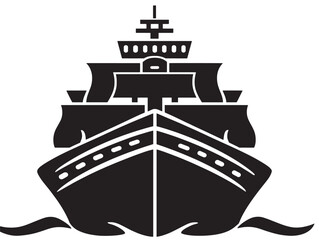 Beautiful Ship Icon Silhouette for Nautical Stock Artwork