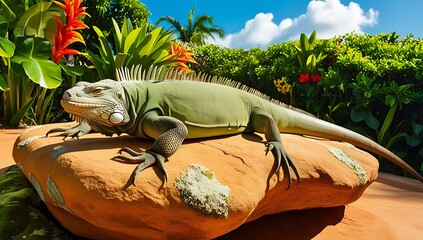 iguana on the rock
