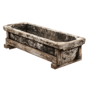 Livestock feeding trough isolated on transparent background