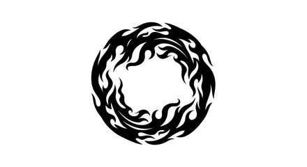 Circular Tribal Flame Design Border.