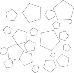 Abstract geometric pattern featuring overlapping pentagons and irregular shapes in a dynamic composition