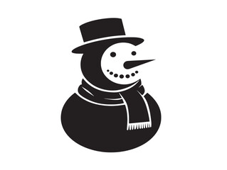 Cheerful snowman silhouette vector artwork for Christmas celebration stock design