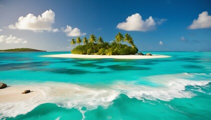 tropical beach with palm trees