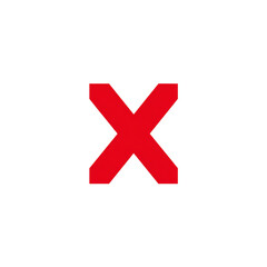 Obraz premium Red cross symbol for cancellation isolated on transparent background