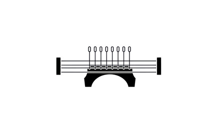 Simple Black and White Bridge Illustration.