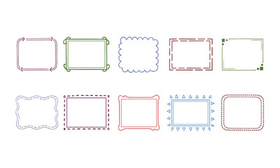 Decorative Frames with Scalloped, Dashed, and Ribbon Borders for Versatile Design