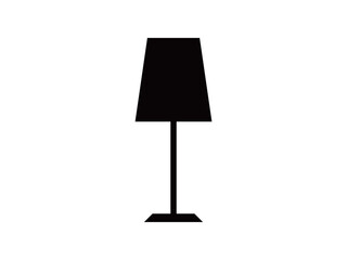 黒色のスタンドライトのアイコンのイラスト
