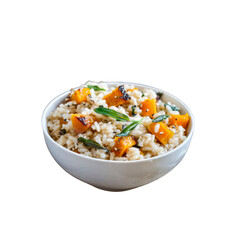 Delicious Butternut Squash Risotto in a White Bowl