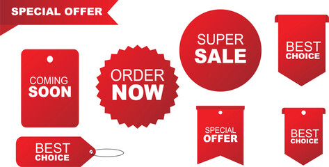 Special Offer and Super Sale Labels for Promotion and Marketing