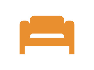 黄色のソファのアイコンのイラスト