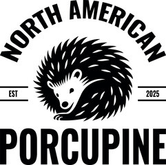 North American porcupine logo isolated on a white background