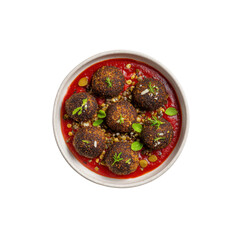 Delicious Vegan Lentil Meatballs in Red Sauce