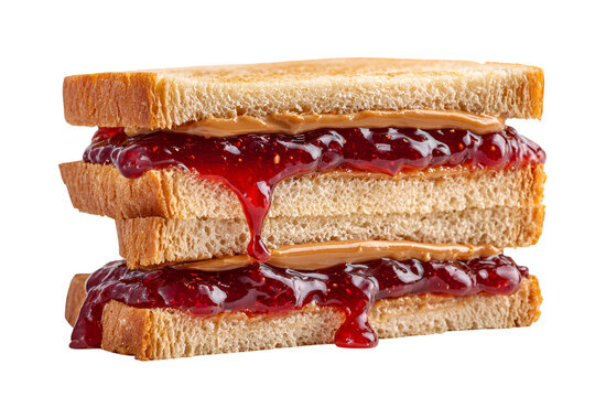 Delicious peanut butter and jelly sandwich stack