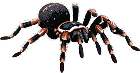 Cute cartoon a illustrator vector tarantula